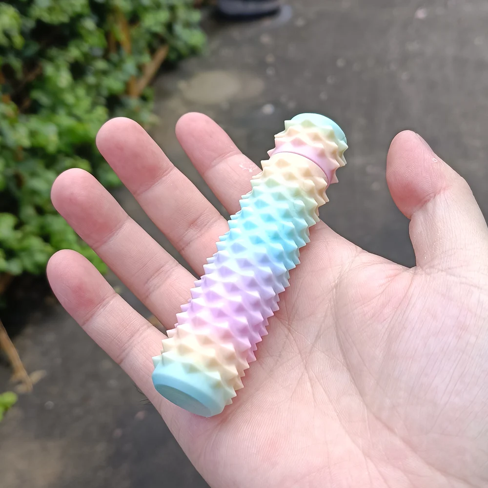 EDC Fidget Spinner Tingling لعبة الإصبع الحسية الكبار لعبة تخفيف التوتر ثلاثية الأبعاد مادة الطباعة قوس قزح اللون سبينر