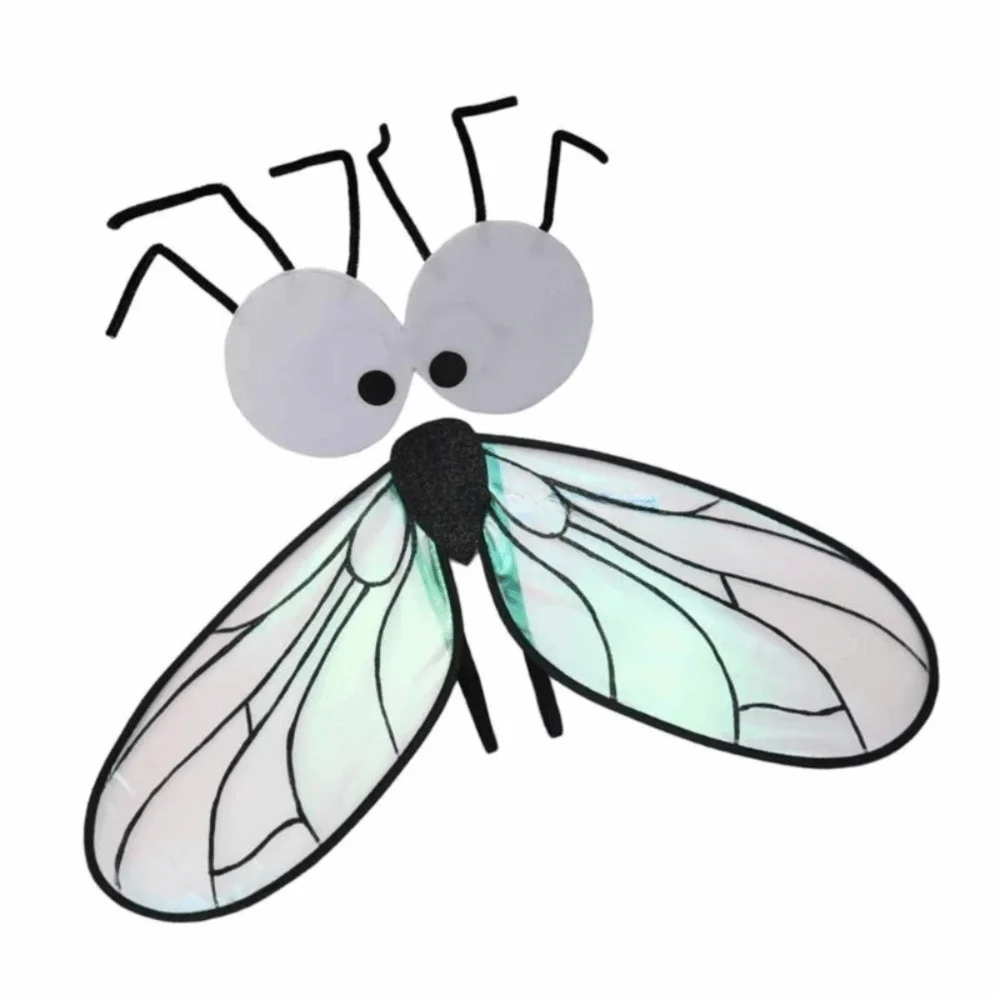 Creative Bugs Fly Wings Insect Handmade Craft Party Wings Sparkle Elastic Straps Cosplay Fly Wings Halloween Party