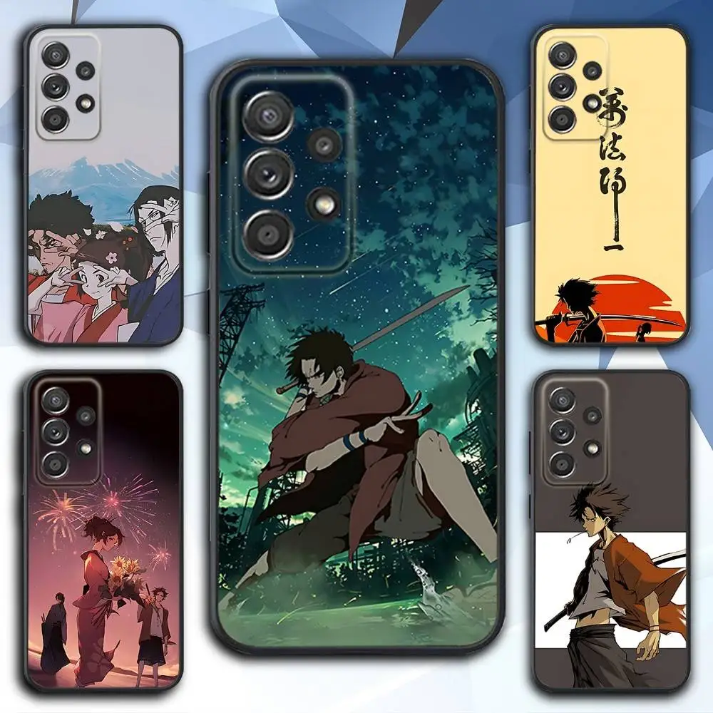 

Phone Case For Samsung S 25,24,23,22,30,21,10,9,Ultra,Plus,Lite,FE,4,5 G Soft S-Samurai Anime C-Champloo Black Case