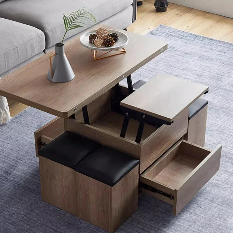 

Drawers Adjustable Coffee Table Designer Simple Wooden Center Coffee Table Folding White Mesas De Centro Para Sala Furniture