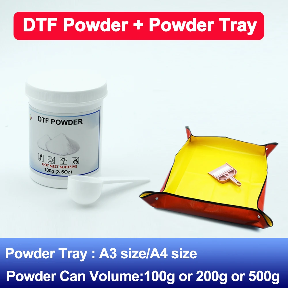

White DTF Powder and Powder Collection Foldable Tray For All DTF Printer on All Fabric Hot Melt DTF Transfer Adhesive Powder