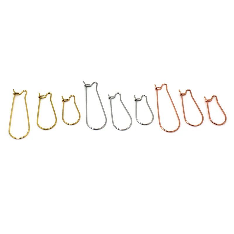 50Pcs/Lot 20/25/33mm Stainless Steel Hypoallergenic Earrings Hooks Clasps/Hoops Earrings for DIY Dangle Earring Jewelry Making