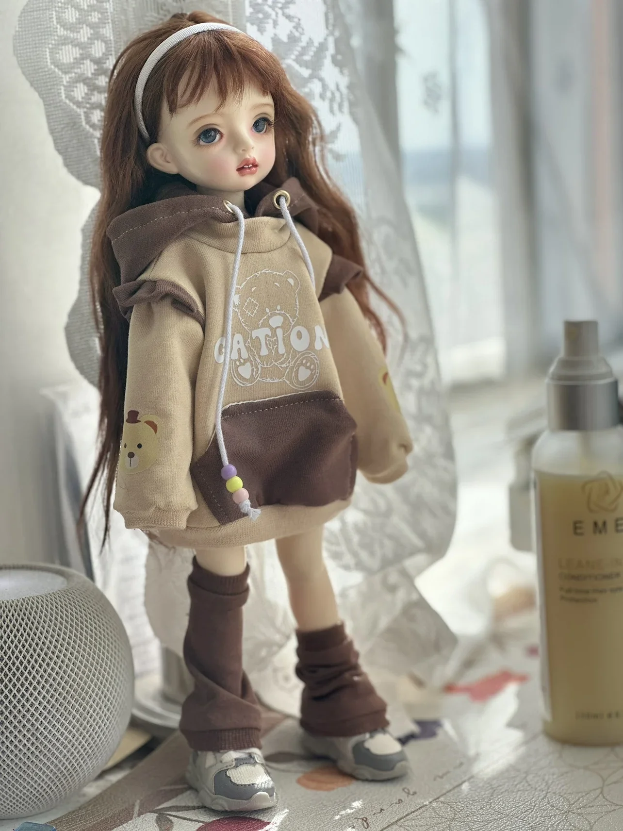 New Doll's Clothes Suit Hoodie + leg Cover for 1/6 1/5 1/4 Bjd Doll Diy Girl Toys Dress Up Play House Doll Accessories, No Doll