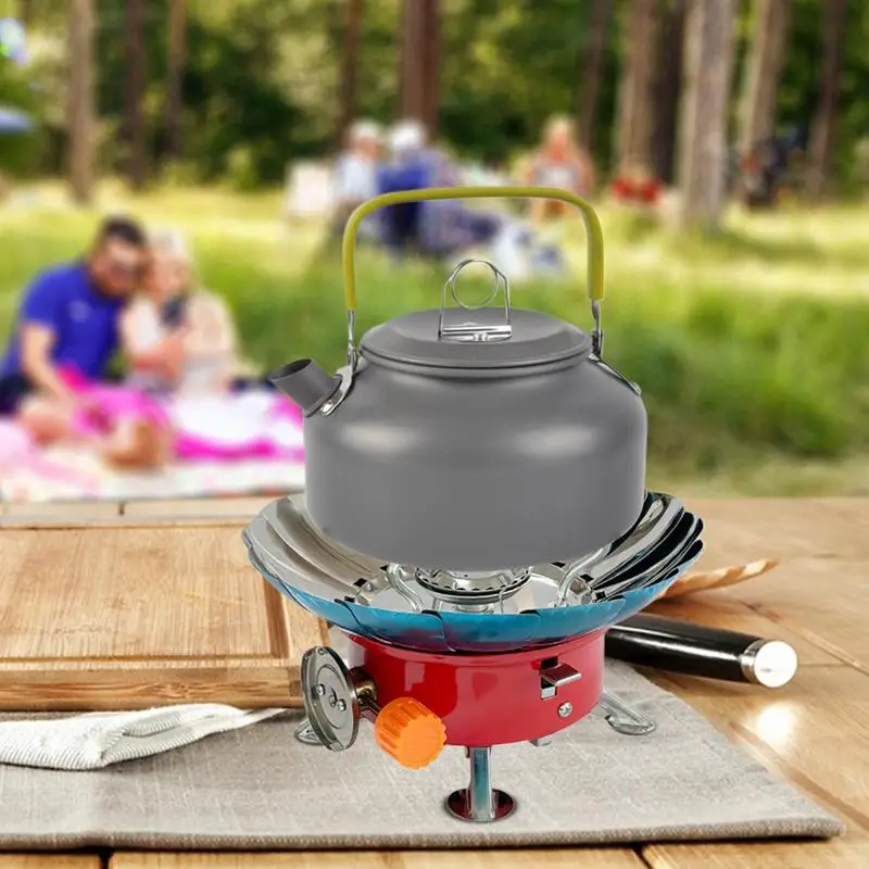 

Portable Stove For Camping Foldable Camp Stove Backpacking Aluminum Alloy Windproof Adjustable Burner Cooking Gear For Outdoor