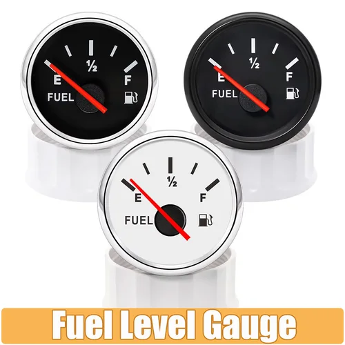 Indicador de nivel de combustible de 52MM, puntero de retroiluminación roja, medidor de tanque de aceite, Auto, barco marino, coche, 12V, 24V, utilizado con sensores
