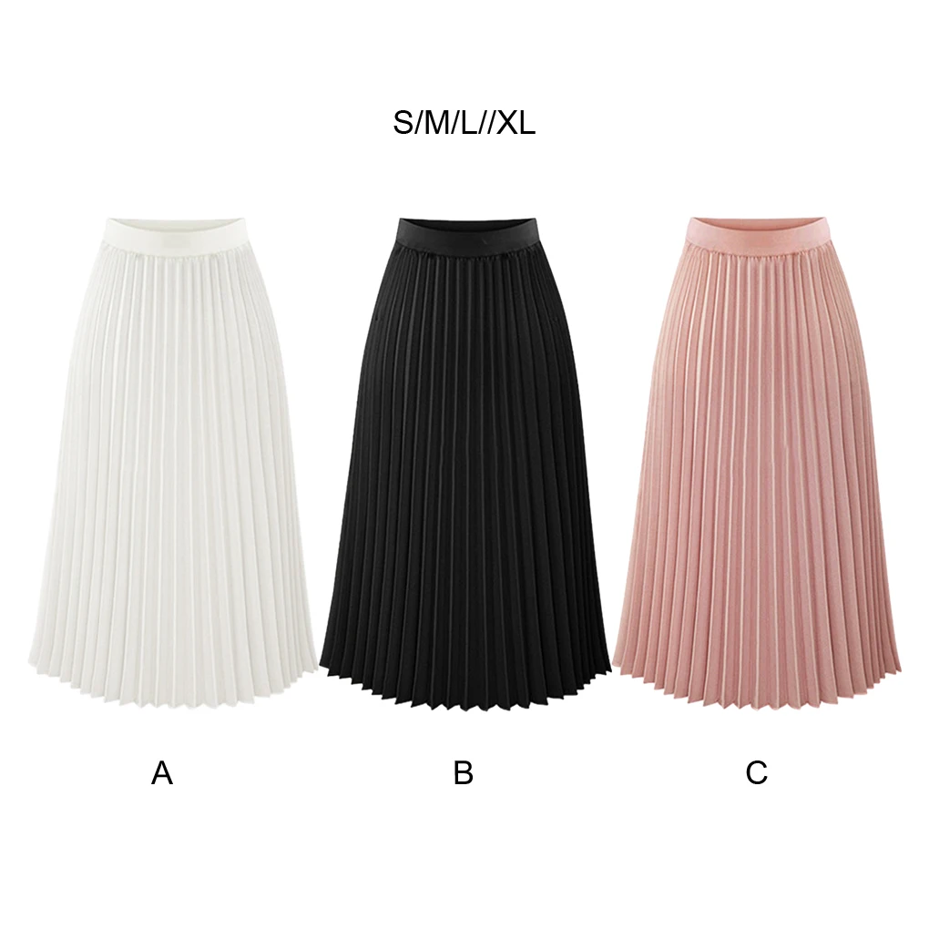 Comfortable And Flattering Long Skirt - Fashion Game The Elastic Waist Is Fully Elastic And Excellent To Tighten pink L 1