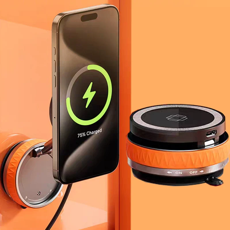 حامل هاتف السيارة المغناطيسي Magsafe لحامل السيارة شاحن لاسلكي حامل أكواب الشفط المحمول للهاتف ، 360 °   هاتف سيارة قابل للدوران