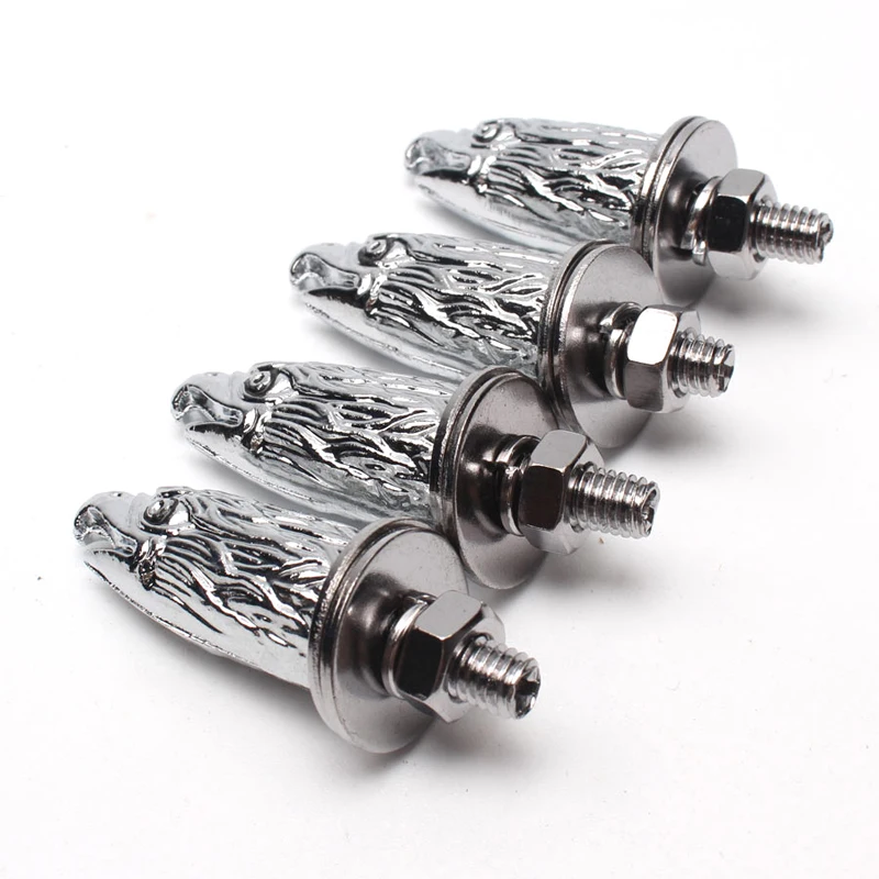 4pcs All Motorcycle Modification Metal Decorative Electroplate Eagle Head 5mm Screw Universal Fit For Harley Chopper