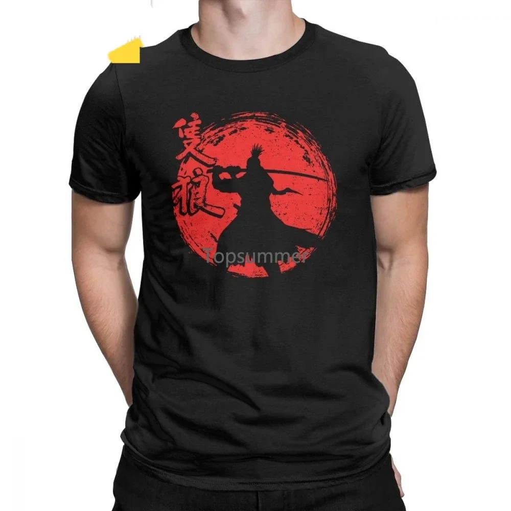 

Мужская футболка One-Armed Wolf Red Sun Sekiro Shadows Die Twice Мужская футболка Wolf Souls Samurai Game Японские футболки с короткими рукавами Хлопок