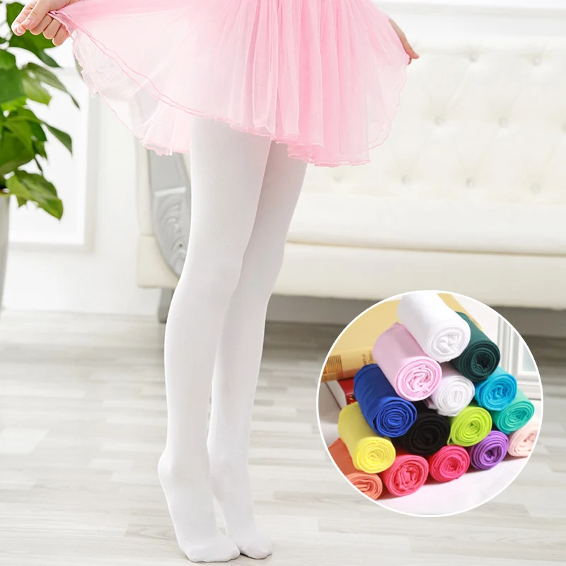 Spring/autumn candy color children tights for baby girls kids cute velvet pantyhose School Student Soft Ballet dance stockings