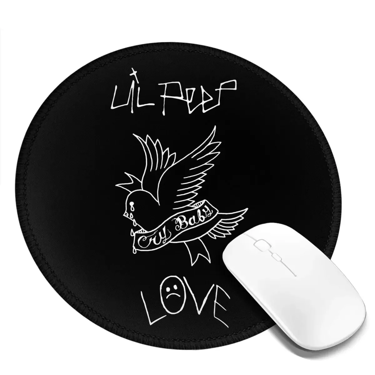 

Logo Lil Peep Round Mouse Pad Computer Keyboard Mouse Mat Gaming PC Desk Mat Office Table Mats
