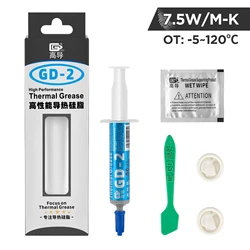 GD900 GD-2 Thermal Conductive Grease Heatsink Set Silicone Paste Tool For CPU Processors Heatsink Plaster Water Cooling Material