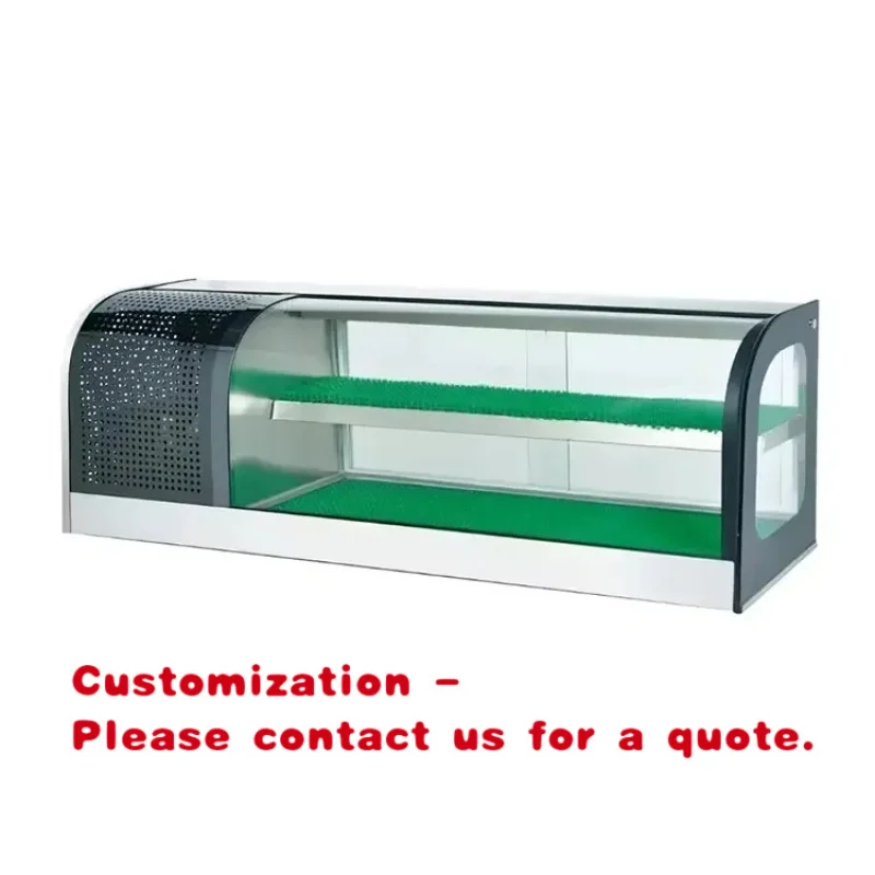 custom.1200/1500/1800mm High Quality Commercial Sushi Cabinet Counter-top Sushi Bar Display Chiller 2-Layer Sushi Showc