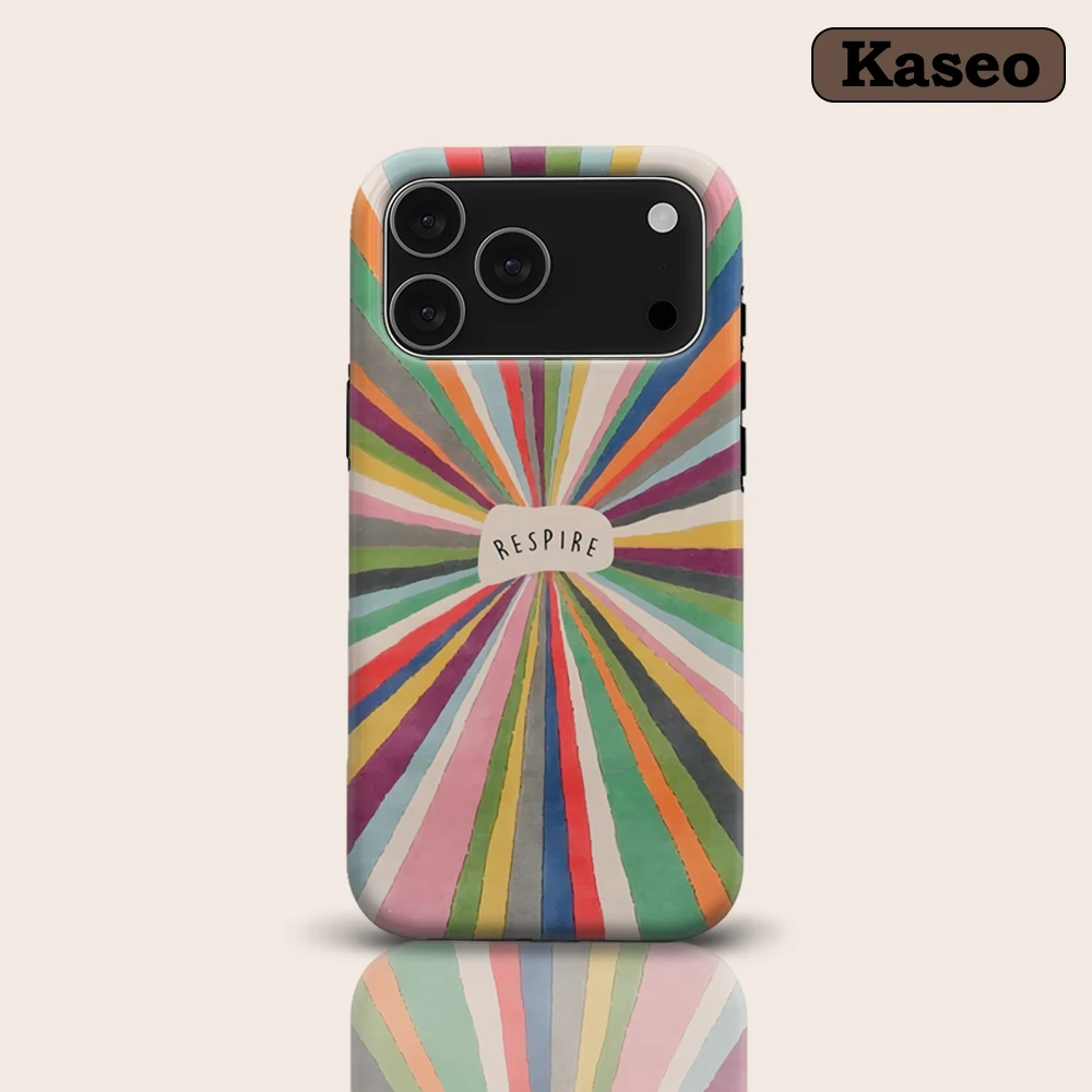 

KASEO Matte Bumper for Magsafe Case for IPhone 17 16 15 14 Plus 13 Pro Max Shockproof Hard PC Rainbow Breathe Cover