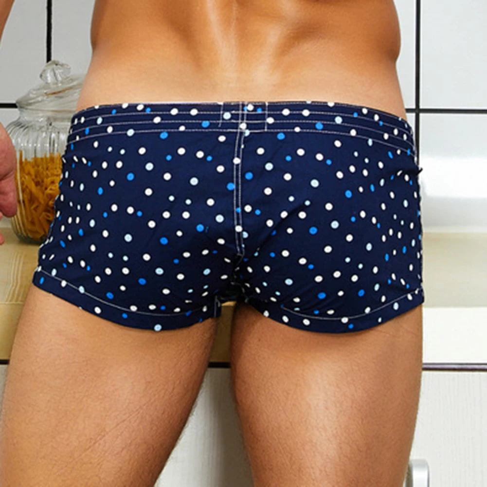 

Boxers For Male Cotton Underwear Breathable Boxers Everyday Wear Blue Low Waist Pouch Underpants Breathable Design Classic Style