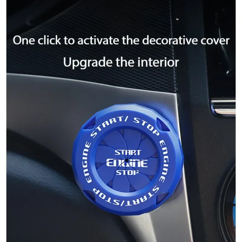 غطاء بدء زر السيارة العالمي، حلقة مفتاح الإشعال المزخرفة، غطاء حماية دوار مضاد للخدش، زر تشغيل السيارة #1