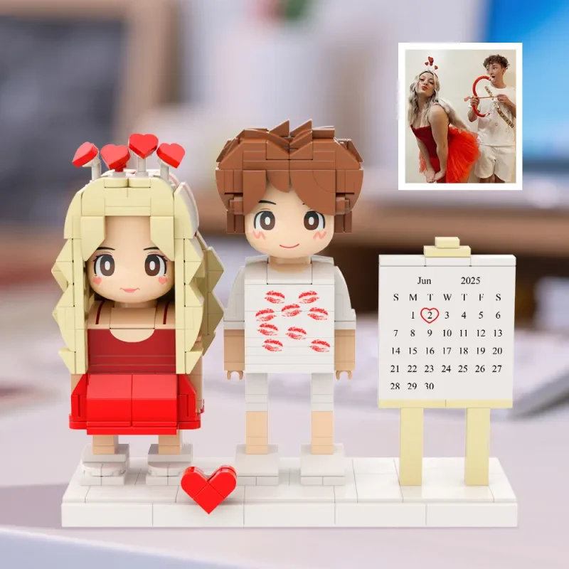 

Building Blocks Personalized Calendar Brick Figure Significant Date Marker Gifts for Couples My Custom Brickfigures Photo