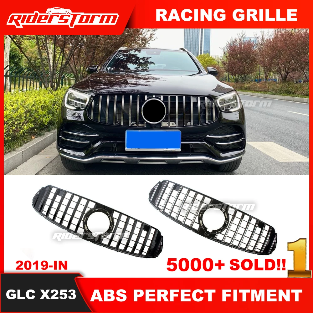 

2020+ GT grill fit for GLC class x253 GT Front Grilles Bumper For mercede GLC260 GLC200 GLC300 ABS x253 Grille with camera