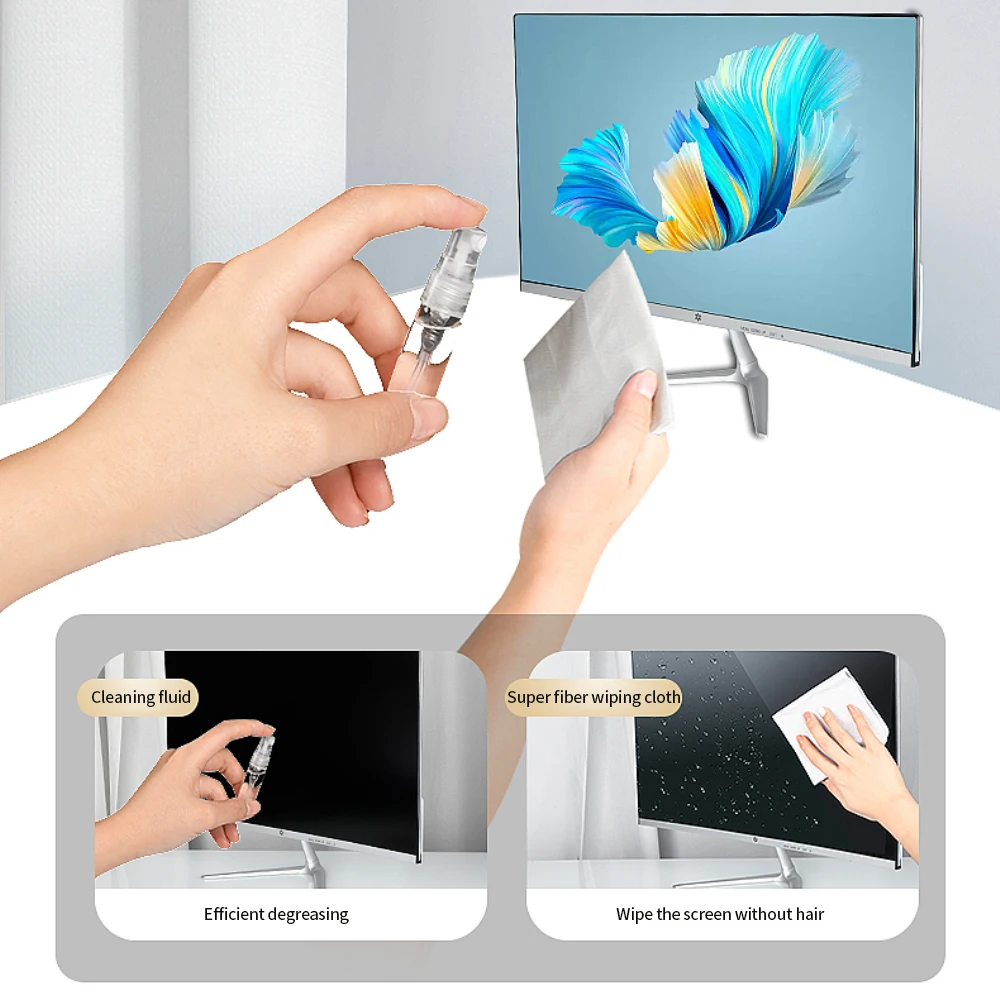 ทําความสะอาดหน้าจอหลายสี 7-in-1 ชุดทําความสะอาด 7-in-1 PULLER ชุดหูฟังโทรศัพท์ทีวีคอมพิวเตอร์หน้าจอแปรงทําความสะอาดคีย์บอร์ด