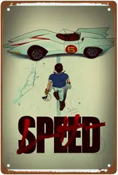 Speed Racer Anime Man Cave Decor wall artVintage Movie Poster room decor Metal Wall Tin Sign Retro Gift Vintage Decorations 8