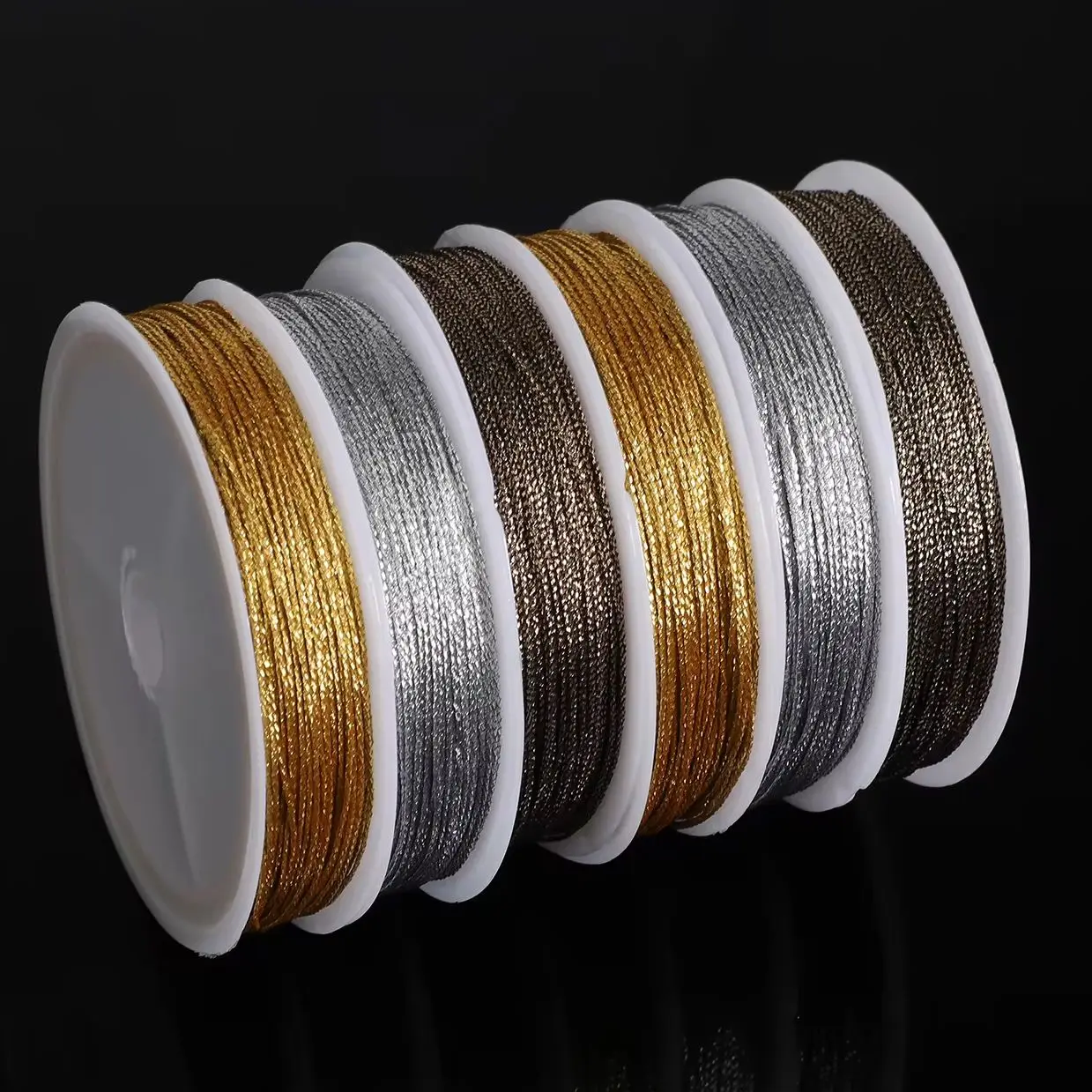 0.4mm 1Roll 10Meter/Roll Gold Color Nylon Thread Macrame Jewelry Wire Bracelet Braided String DIY Beading Rope Cords Accessories