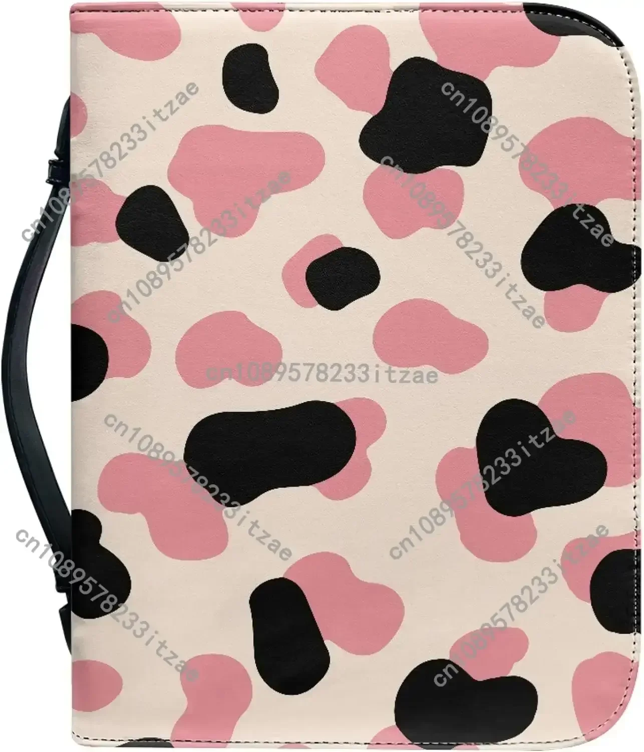 

Cow Print Leather Bible Case Extra Large Size Bible Covers for Women with Zipper and Handle Bible Tote Bag Great for Women