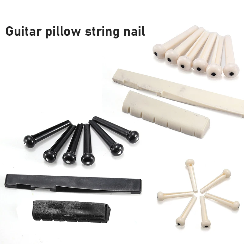 Portable 6-String Guitar Bridge Pins Saddle Nut Acoustic Cattle Tailpiece Plastic Guitar Accessories for Acoustic Guitar Quality