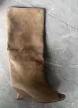 2025 Women's Fish Mouth Thick High Heels Knee Length Cool Boots Slant Heel Fashion Show Large Size Spring/Summer Women's Boots - AliExpress