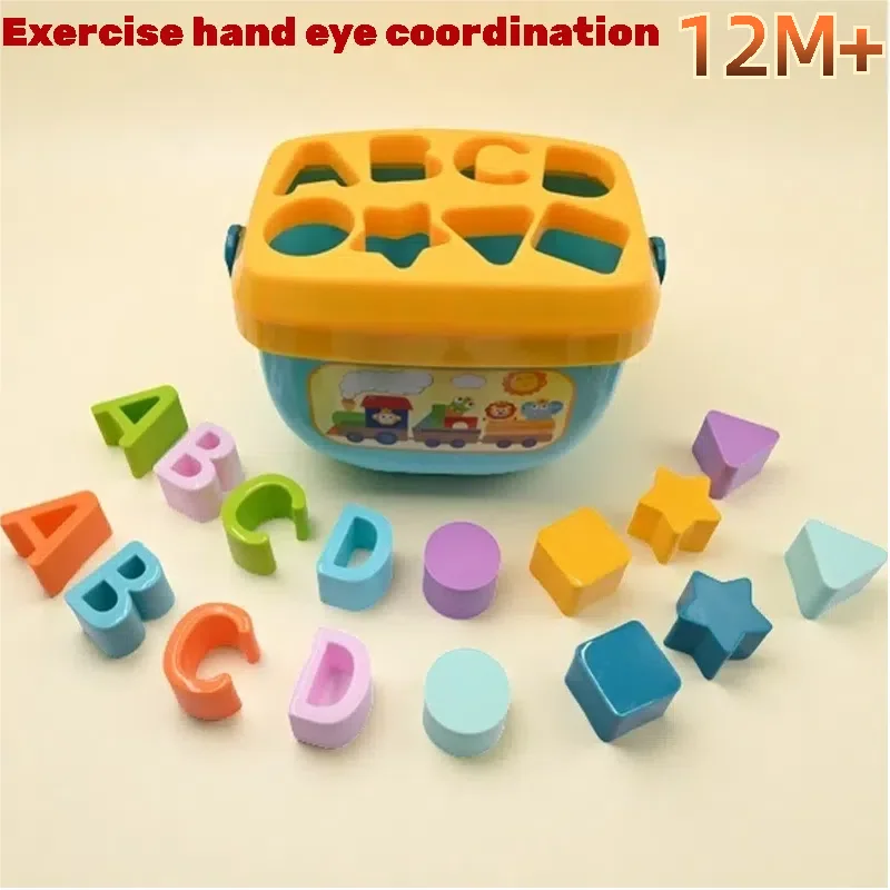 

Baby Early Education Building Blocks with English Alphabet Shape Matching Toys, Beach Toys, Christmas Halloween Birthday Gifts