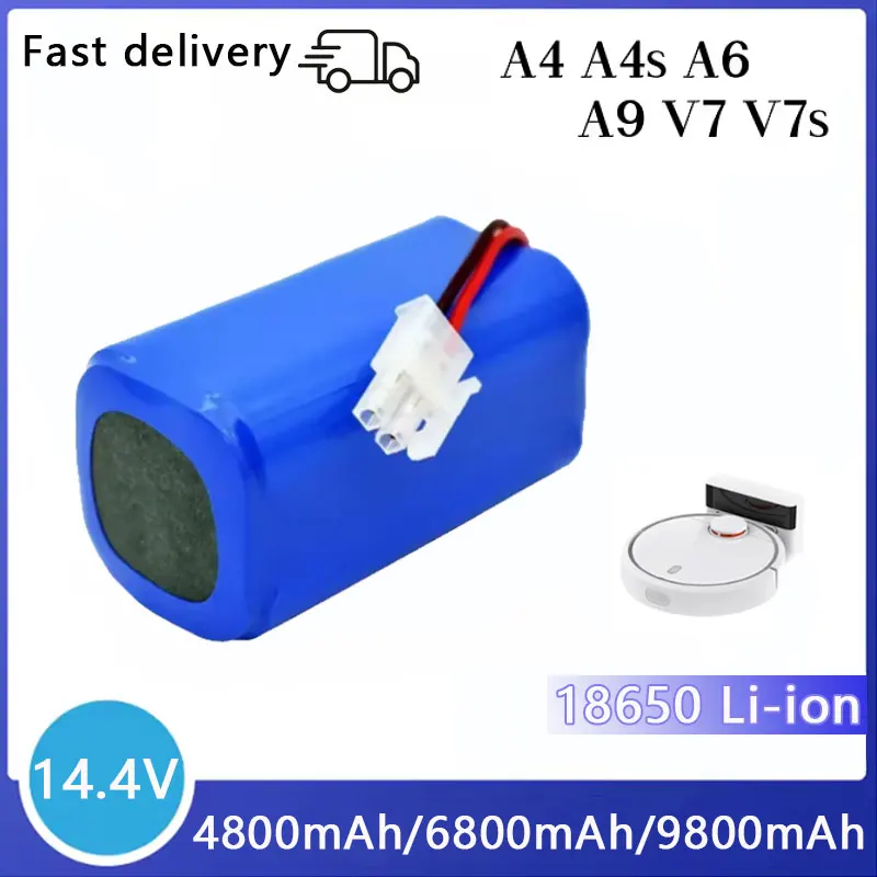 

14.8V 4800mAh 6800mAh 9800mAh lithium battery pack For ILIFE A4 A4s V7 A6 V7s Pro Robotic Sweeper Vacuum Cleaner Xiaoni MJSTG1