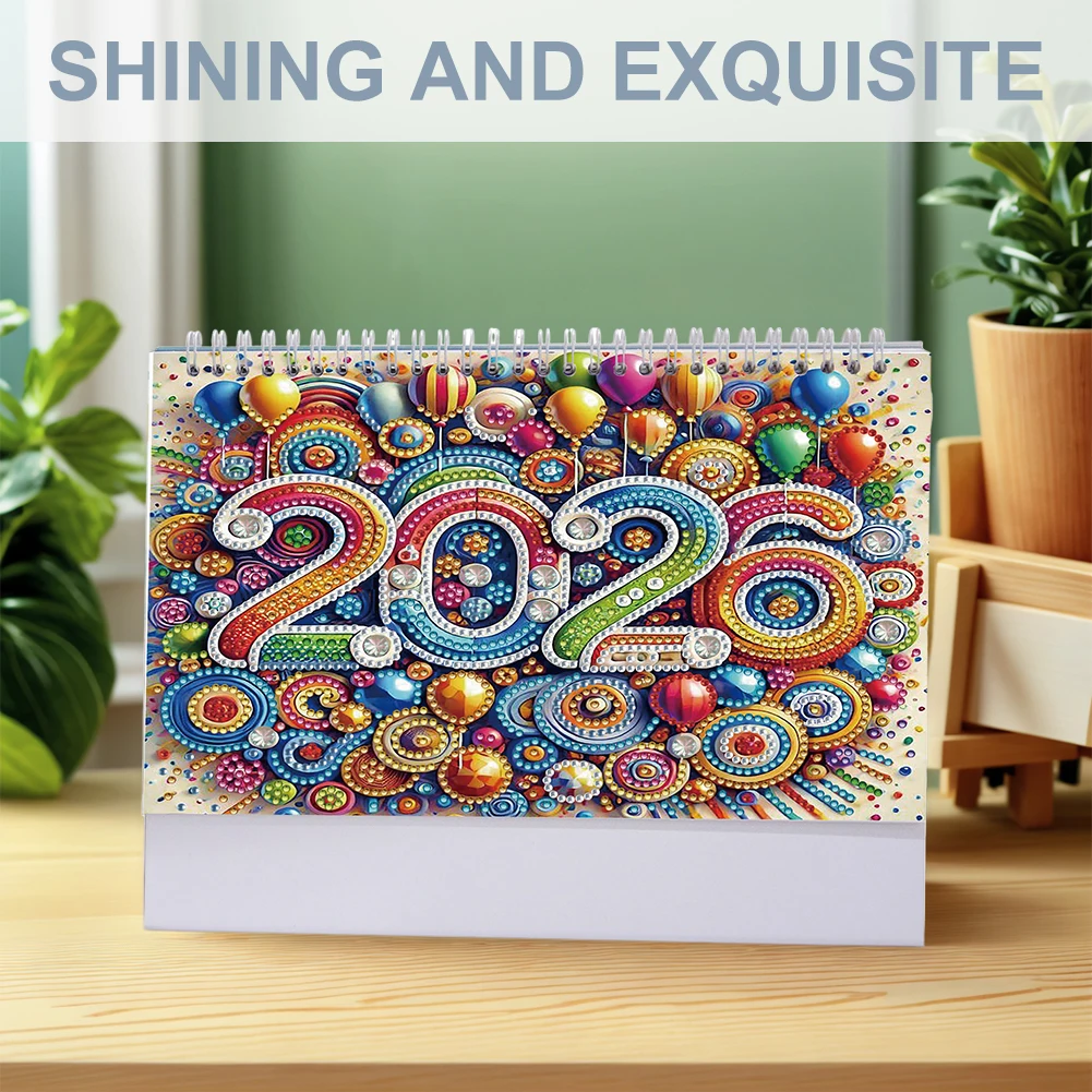 

2026 Calendar Diamond Painting Calendar Set with Irregular Shaped Diamonds for Living Room Bedroom Office Desk Gift Giving