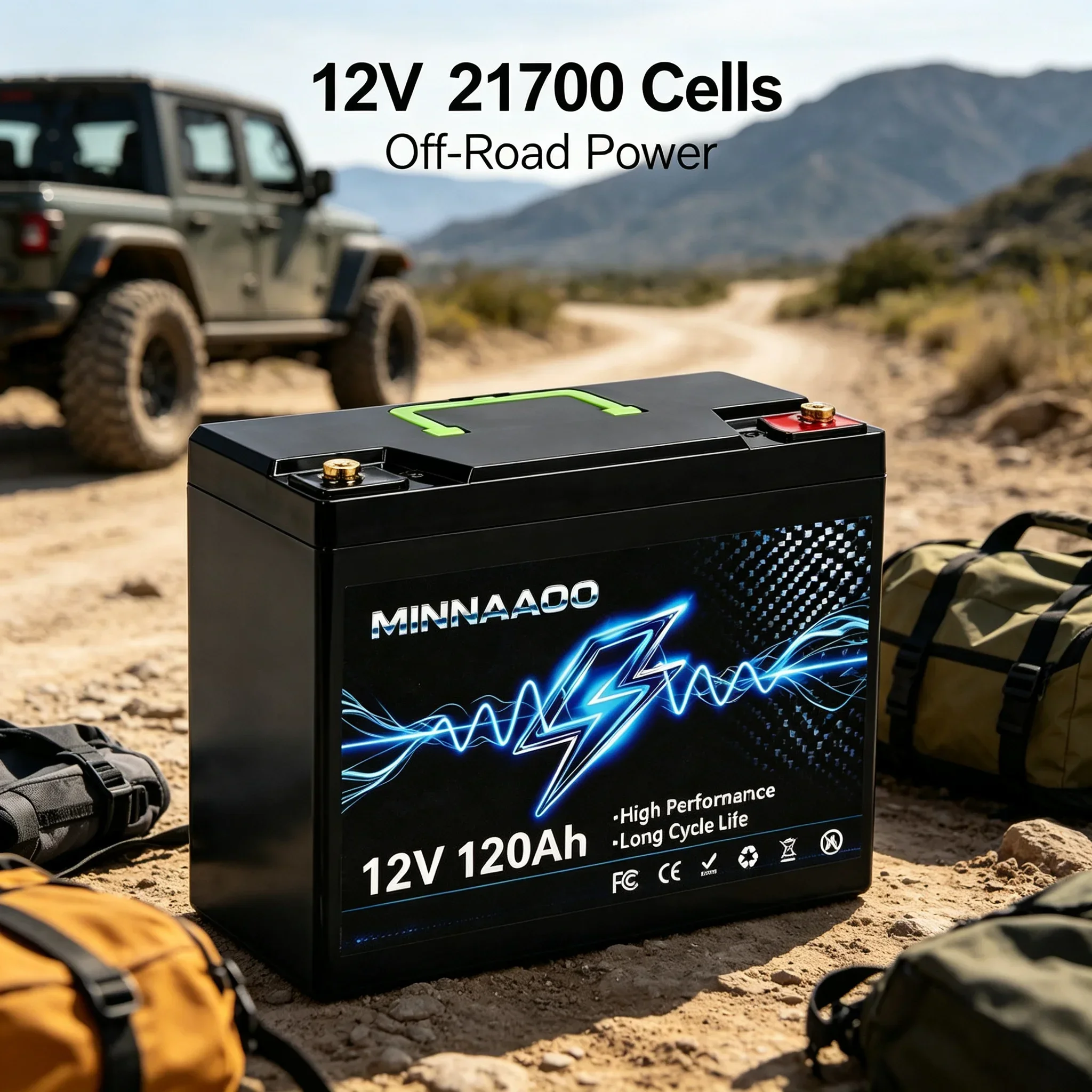 Ausgestattet mit Hochwertiger 12V 120Ah LiFePO4-Batterie, 8000+ Servicezyklen, Integriertem BMS für Wohnmobile, Netzunabhängige Solaranlagen, Marine und Yachten