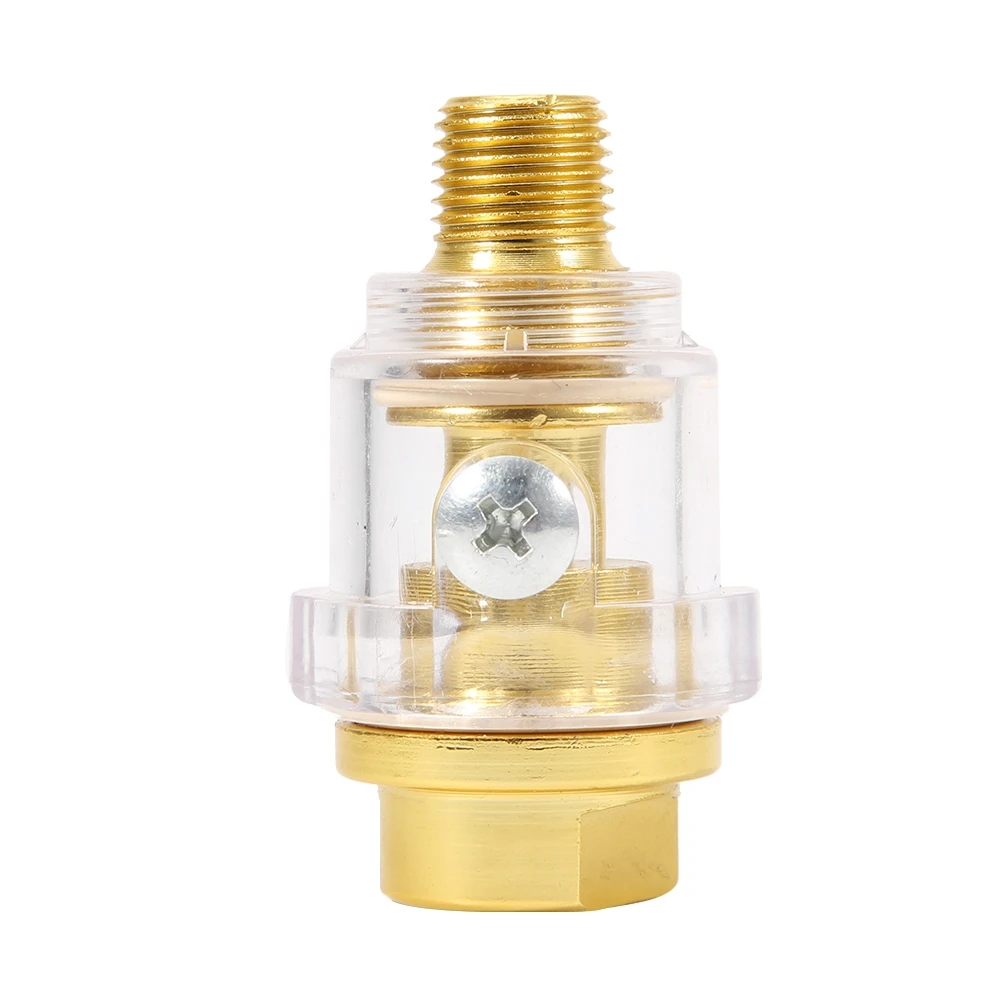 Mini Oiler Pneumatic Accessory Professional 1/4in NPT Mini in Line Oiler Lubricator Gold Color Copper Pneumatic Tool Accessory