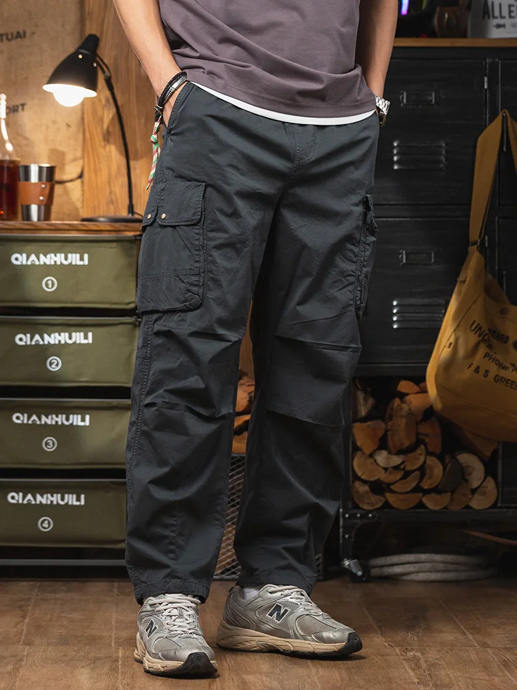 

Retro American Workwear Pants Men's Paratrooper Thin Qui Dry Summer Casual Loose Fit Long Trousers Faion Urban Sle