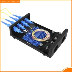 4 Port Fiber Patch Panel Desktop Pigtail Optical Fiber Terminal Box With SC FC LC ST Pigtail