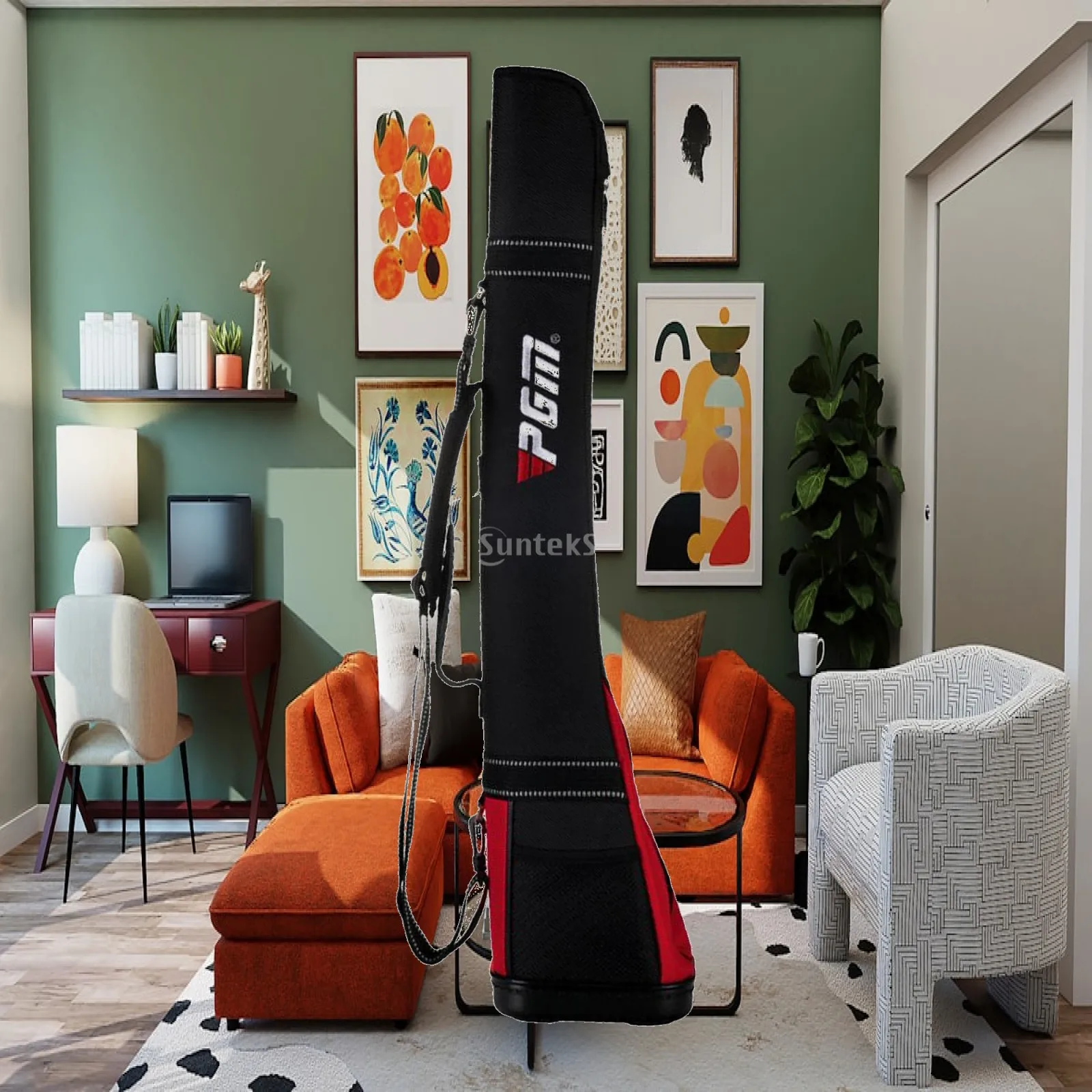 Nylon Golf Club Travel Case Lightweight Carry Bag with Solid Bottom, Zip Closure, Removable Strap for Men Women