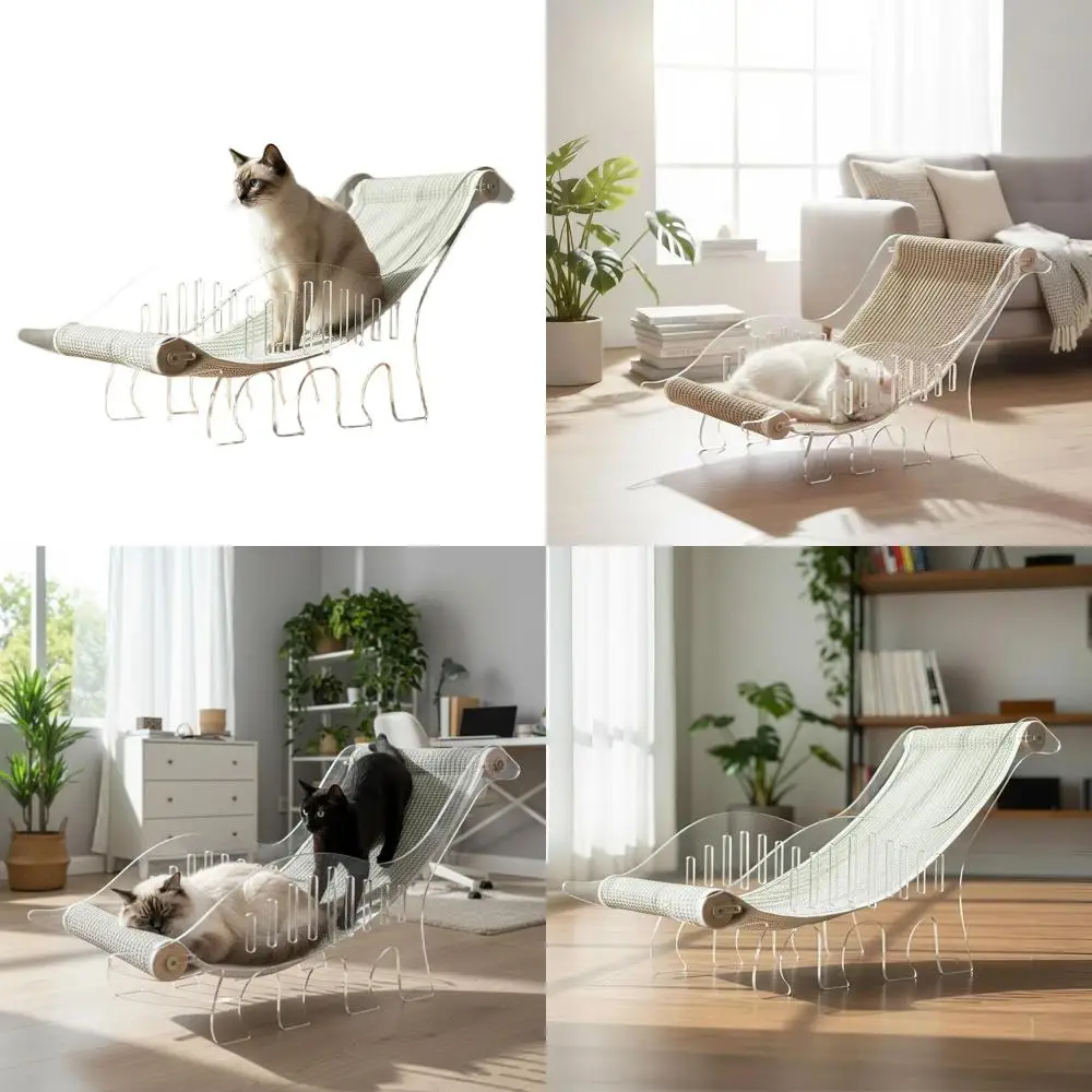 

Adjustable Acrylic Cat Scratcher Bed with Sisal for Small to Medium Pets - Dinosaur Shaped Pet Furniture & Hammock