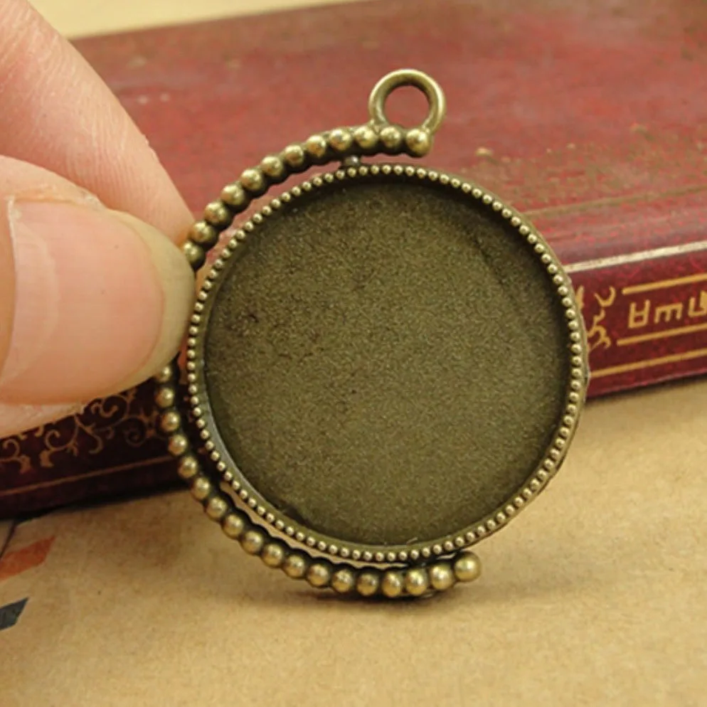 REGELIN – pendentif en Cabochon, 10 pièces, taille intérieure 18/20/25/30mm, Rotation Double face, couleur Rhodium/Bronze, Cabochon, réglage de la Base, breloques