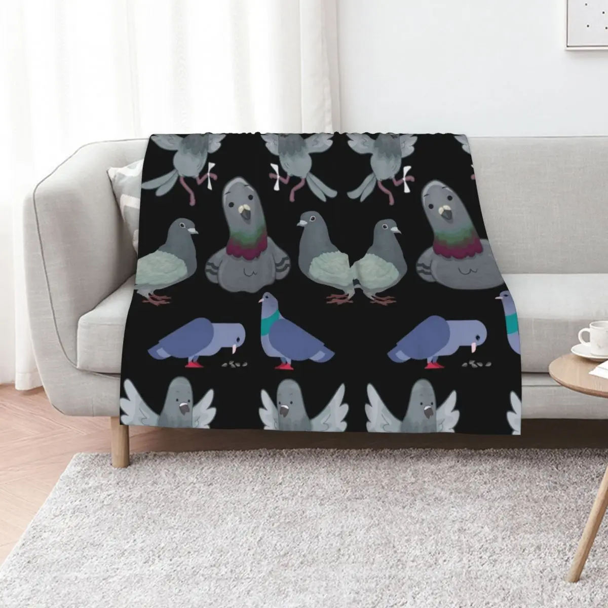 Pigeon pattern-Best gift for for pigeon lovers Throw Blanket Sofas Bed Fashionable Furrys Weighted Thins Blankets