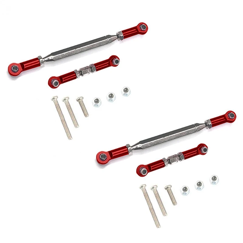 

20X Metal Adjustable Steering Linkage Servo Link Pull Rod Turnbuckle For MN D90 D99 MN-90 FJ-45 1/12 RC Car Crawler,Red