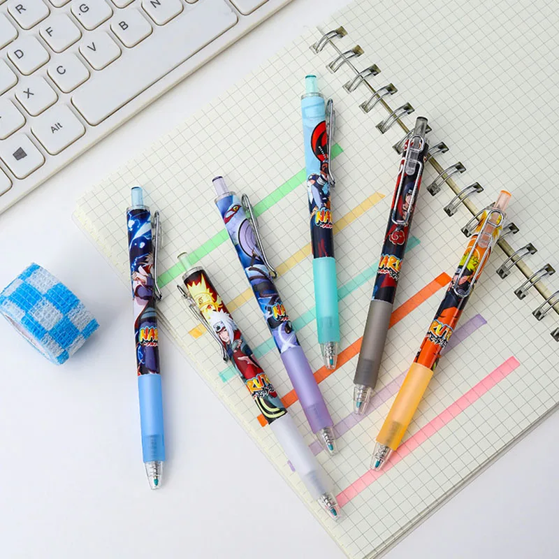 Naruto Ballpoint Pen Anime Press Gel Pen for Writing Notebooks Boy Girl 0.5mm Neutral Pen School Office Supplies Stationery Gift