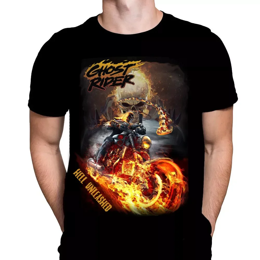 

HELL UNLEASHED GHOST RIDER - T-Shirt Sizes S - 5XL / Comic Book Hero / Horror