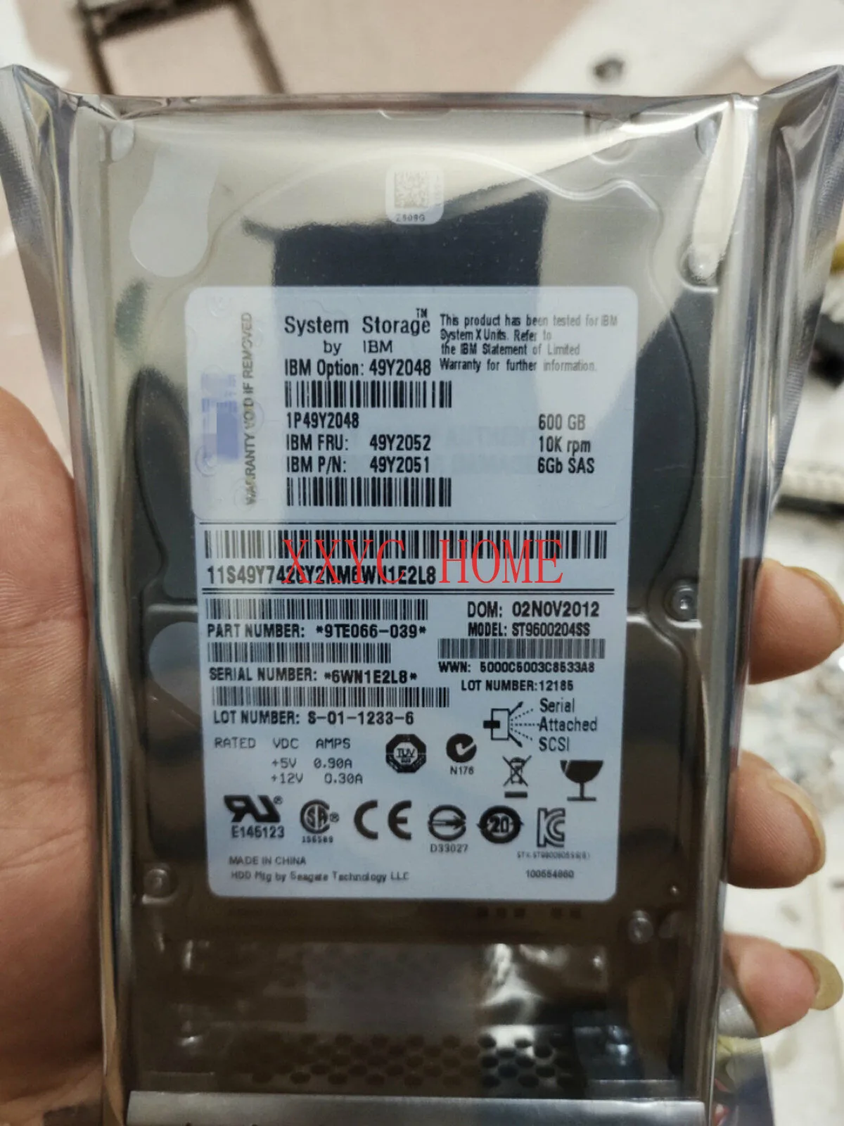 

FOR 49Y2048 49Y2051 49Y2052 600GB 2.5 in 10K SAS 6G DS3524 HDD HARD DRIVE