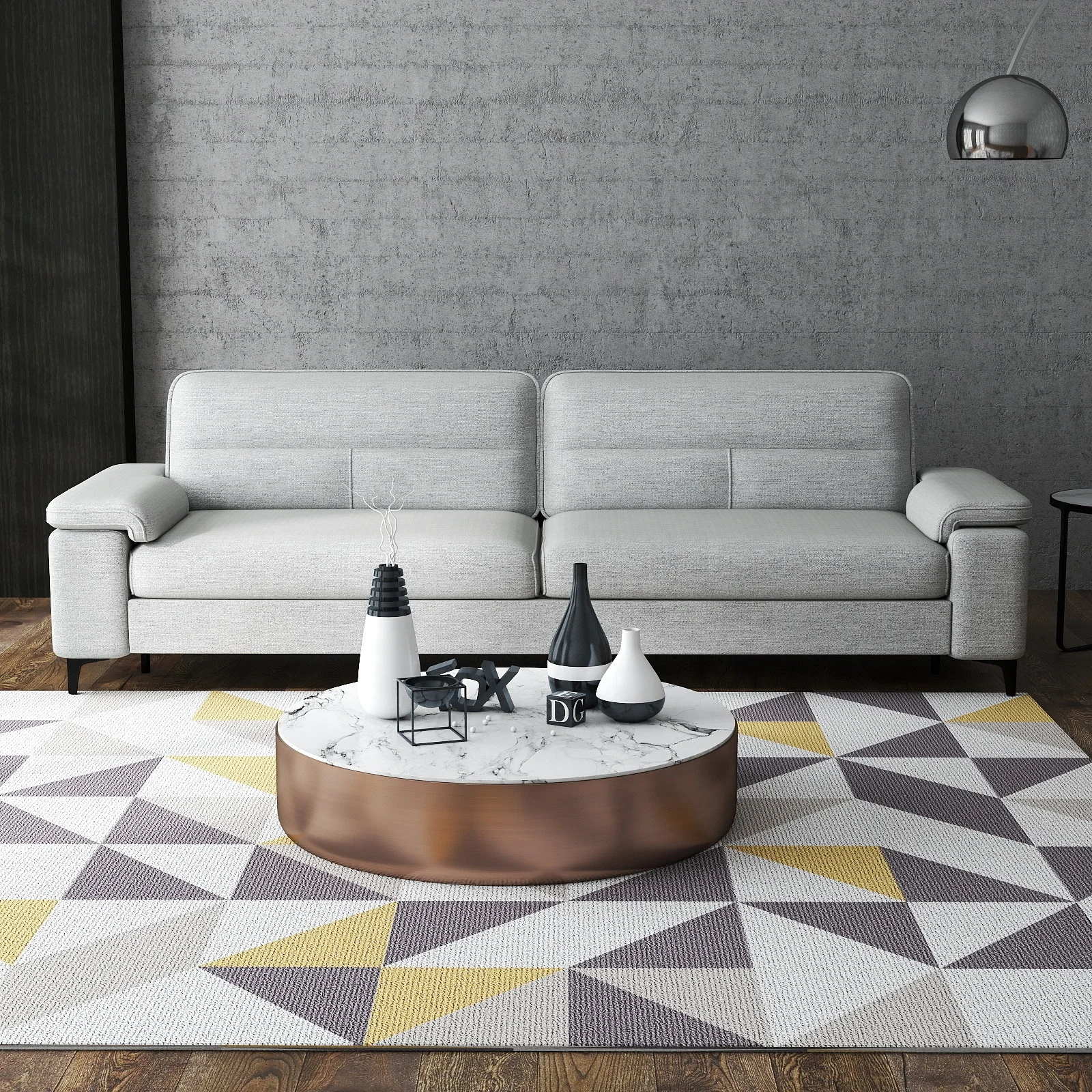 #Modern Minimalist Linen Fabric Sofa with High Back Support Padded Armrests and High Density Foams for Living Room Furniture