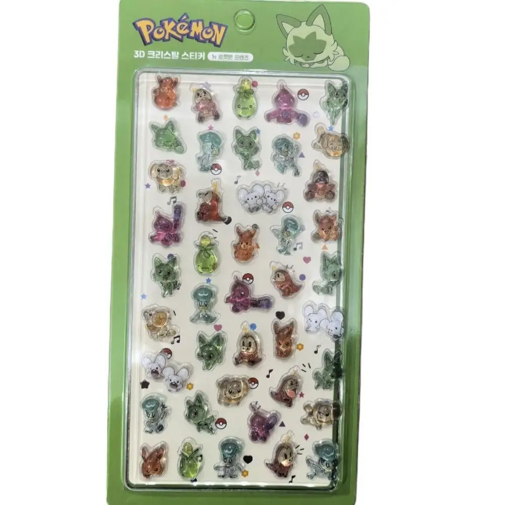 4Pcs Pokemon Pikachu Sprigatito Tandemaus Three-Dimensional Relief Sticker Diy Phone Case Stationery Box Friend's Birthday Gift view 5