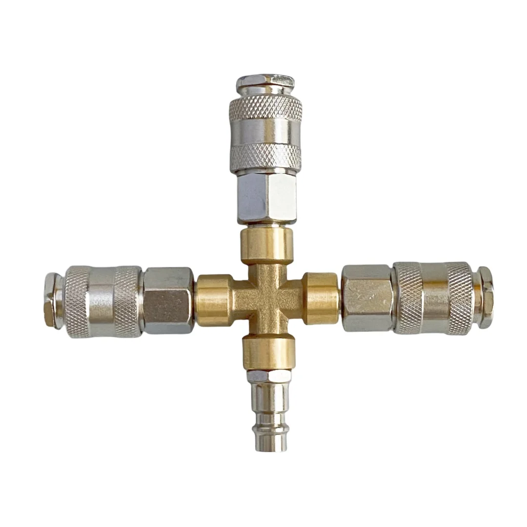 Europe Standard Pneumatic Pneumatic Manifold Splitter Coupler 2-3 Ways Compressed Air Distributor Quick Fitting