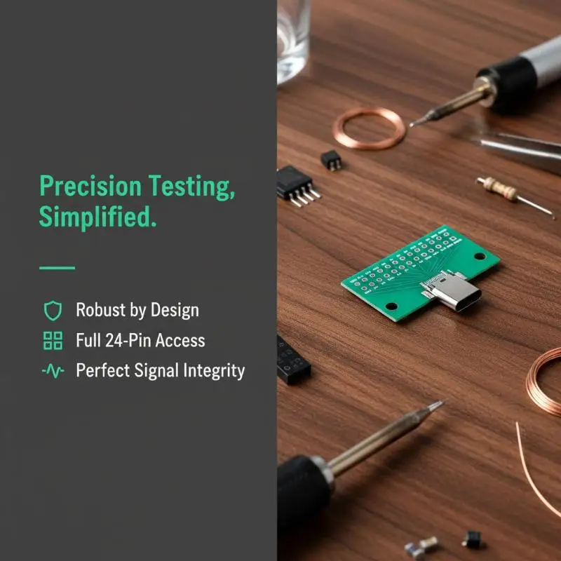 Адаптер-тестер-usb-31-type-c-штекер-гнездо-на-печатной-плате-разъем-type-c-24p-254-мм-для-передачи-данных-и-подключения-кабелей