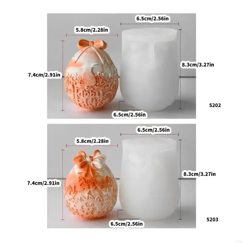 R3MC 3D Rabbit Eggs Silicone Accessory Mold ที่เหมาะสำหรับงานฝีมืออีสเตอร์