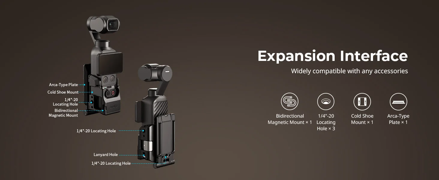SmallRig Magnetischer Halterungsständer für DJI Osmo Pocket 4, 270 ° Verstellbarer Magnet-Erweiterungsadapter für Arca-Swiss Desktop-Halterung 6003 – Detail 3