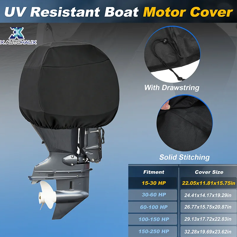 

Чехол для лодочного мотора X Autohaux, 600D Оксфорд, сверхпрочный, водонепроницаемый, полузакрытый чехол для лодочного двигателя